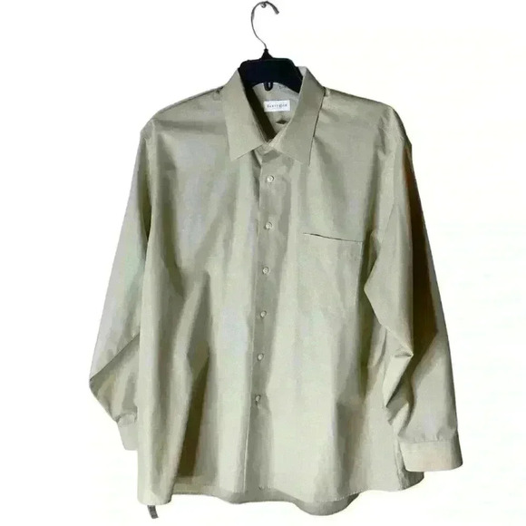 Van Heusen Dress Shirt Mens Size 18 XL Wrinkle Free Button Front Pocket Top - Picture 1 of 5